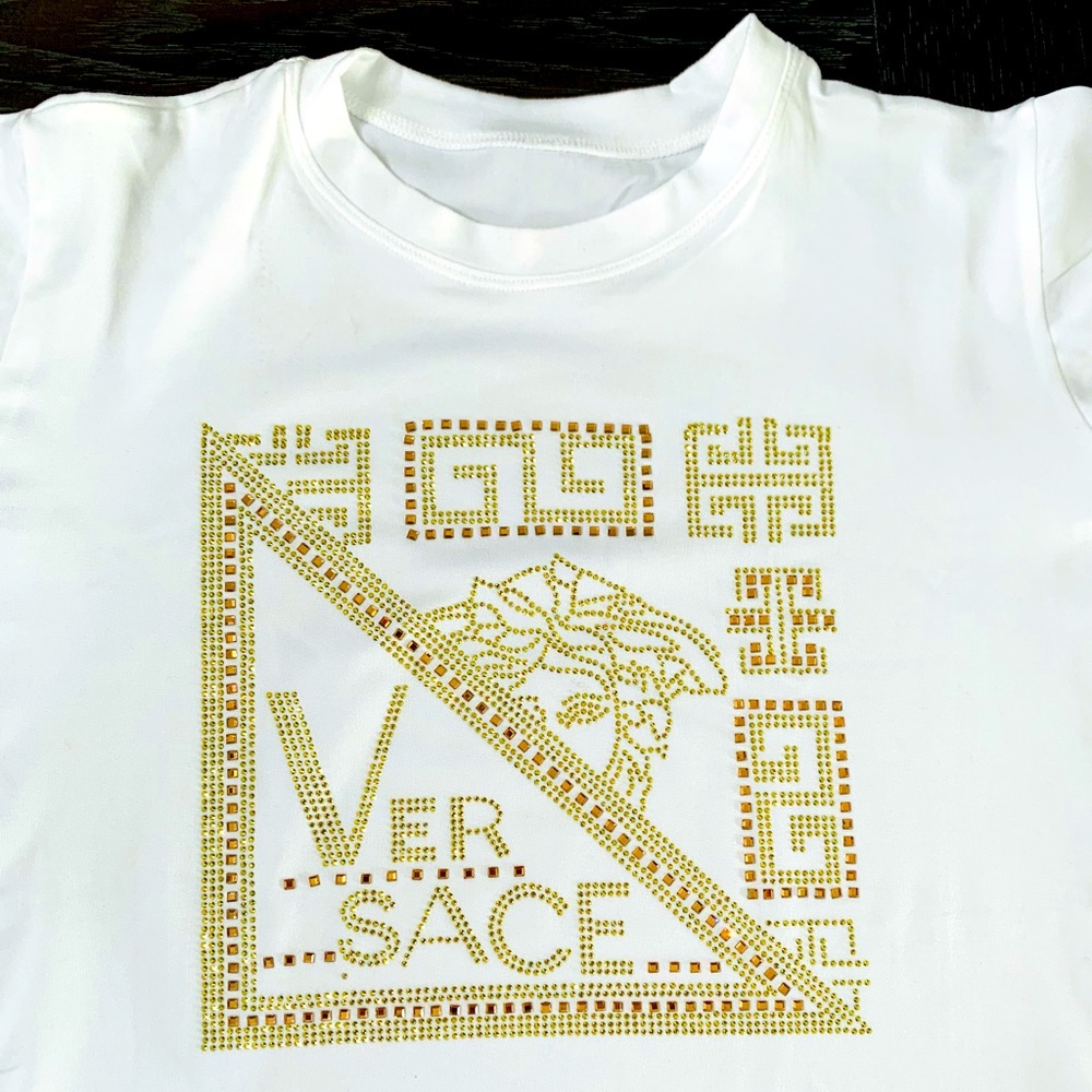Rhinestones white top NEW